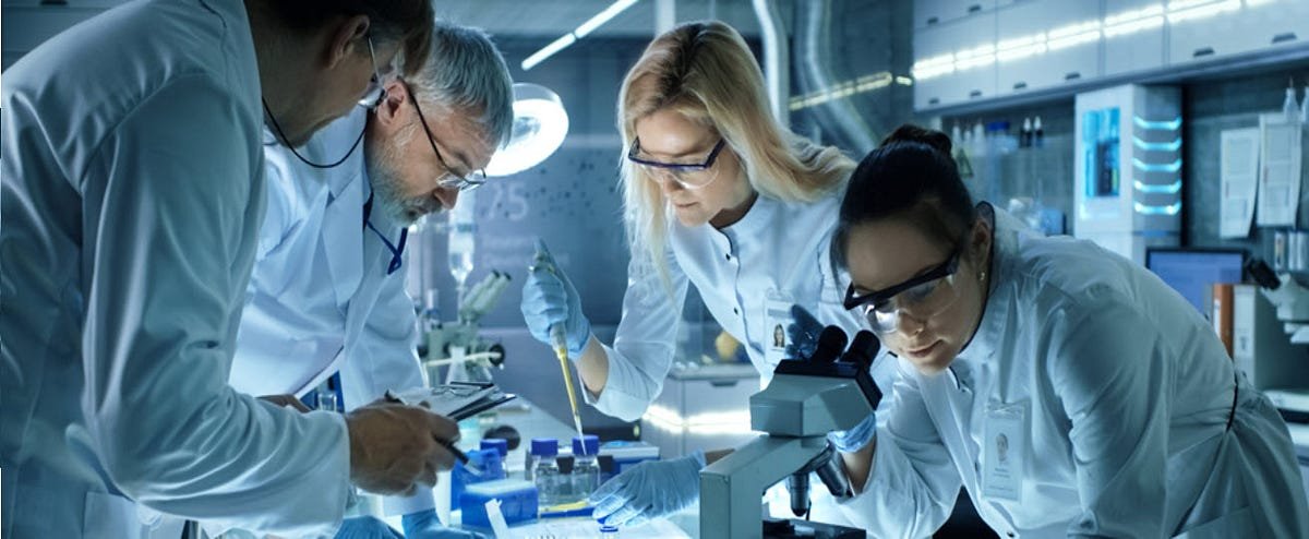 Research laboratory equipment in use