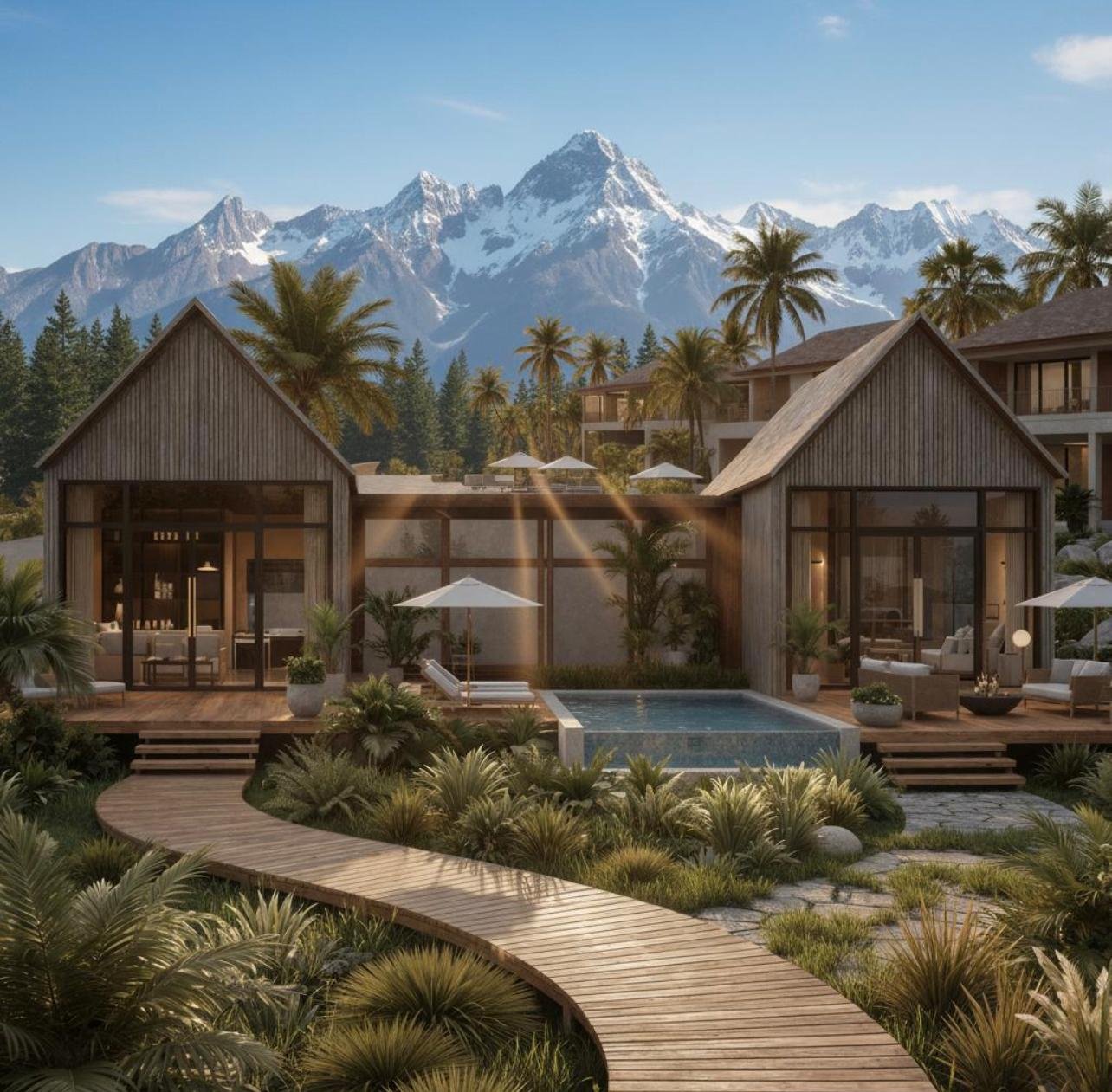 Resort villa exterior
