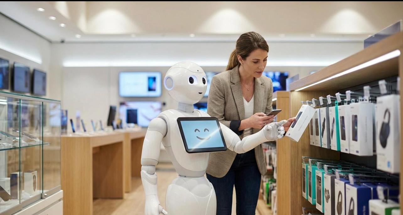 Service robot in a reception area
