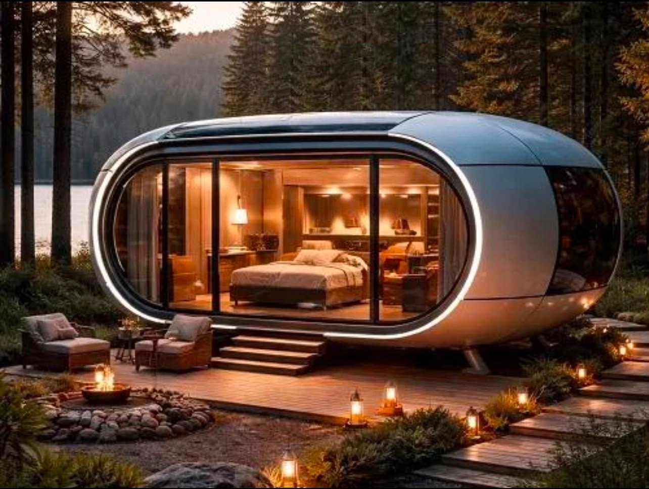 Capsule home exterior view