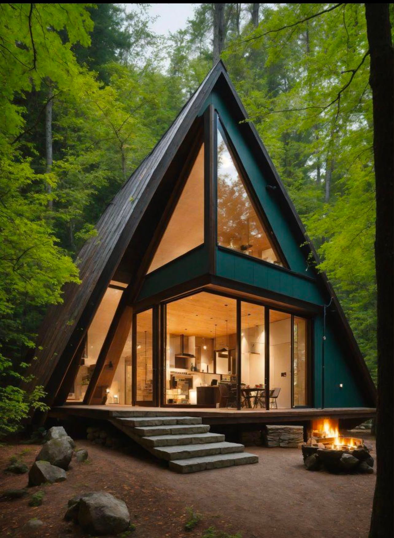 A-frame cabin exterior