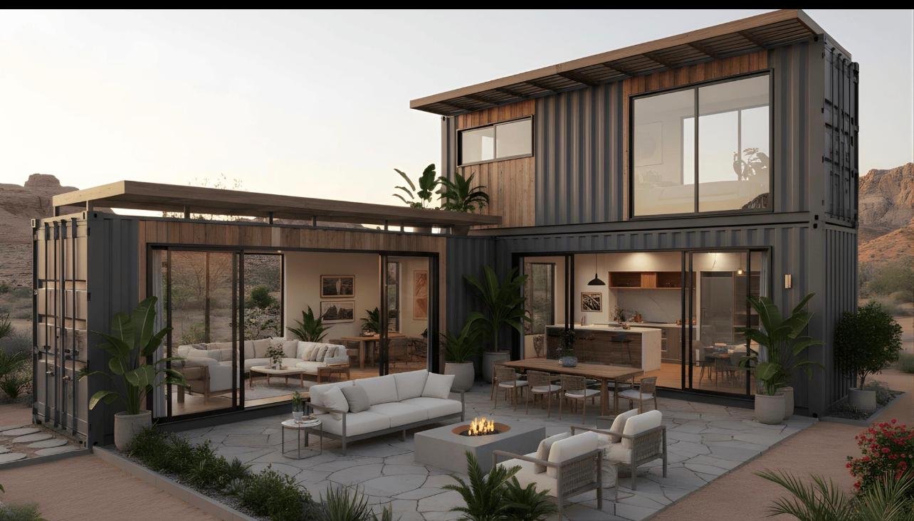 Container units joined on site