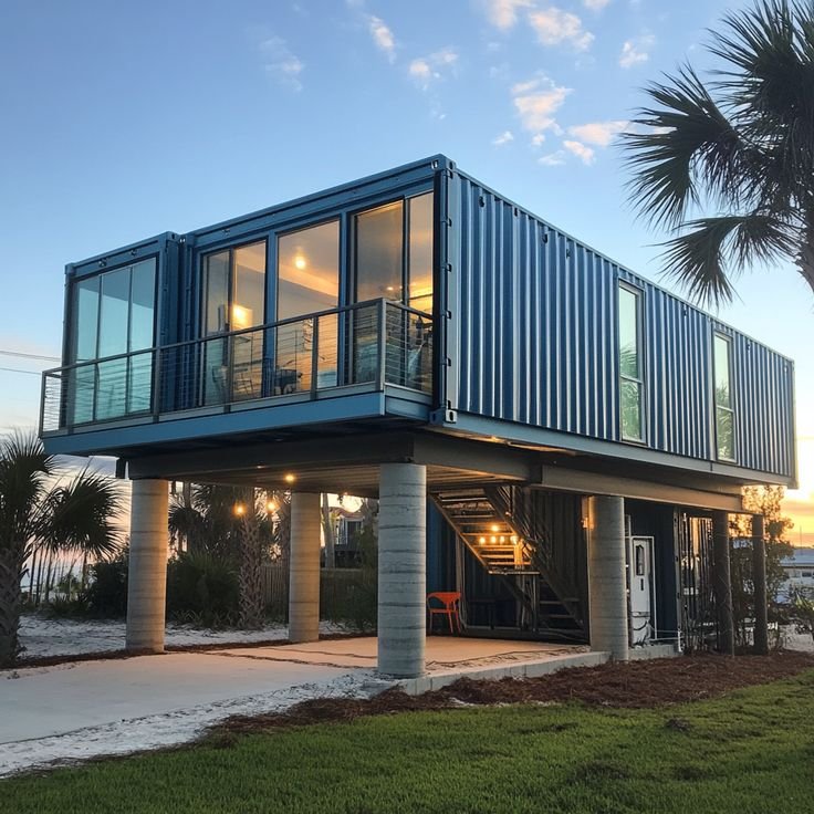 Container home deck and outdoor area