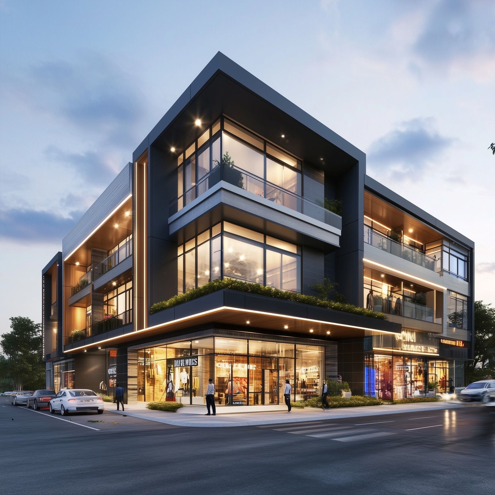 Commercial building exterior view