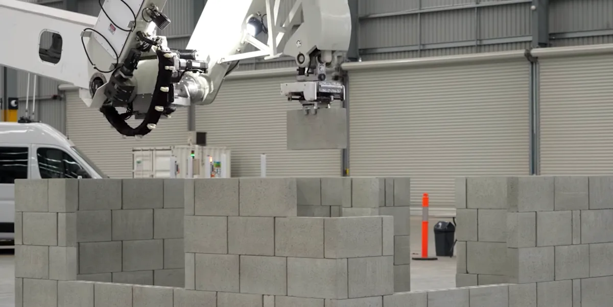 Construction robot working on site