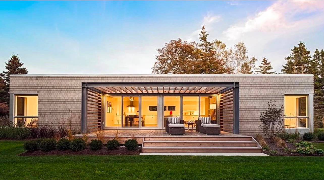 Modern home terrace and garden