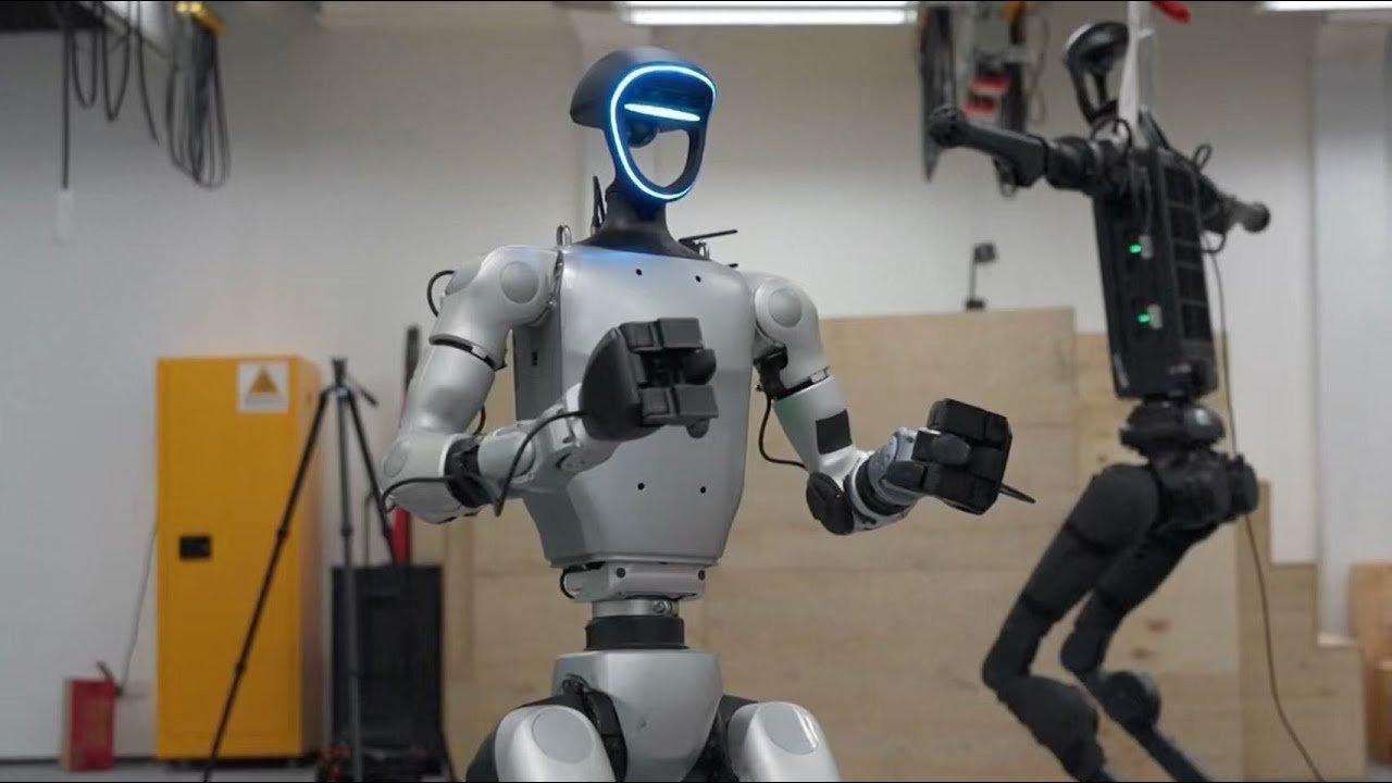 Humanoid robot on site