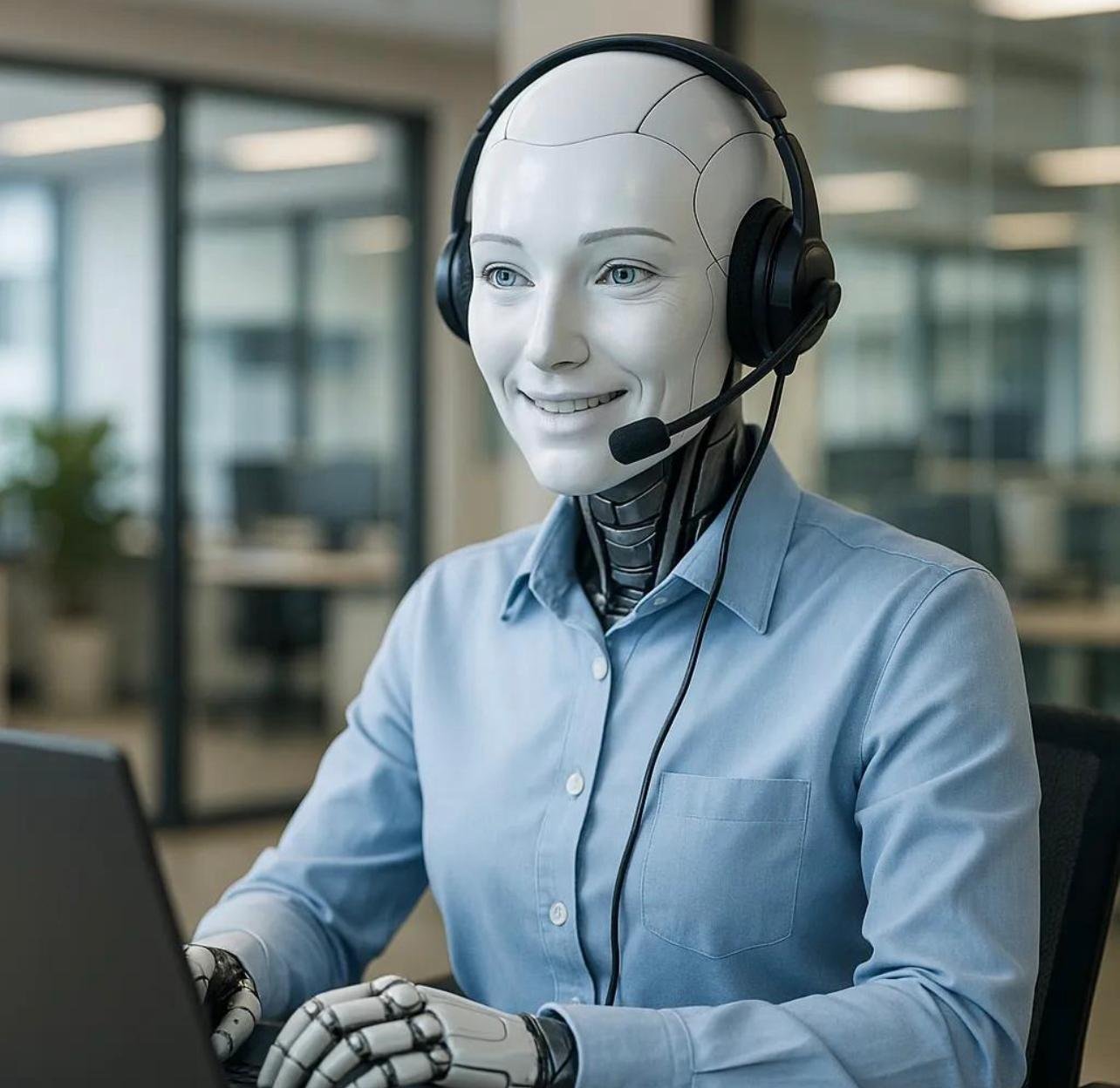 Humanoid robot on display