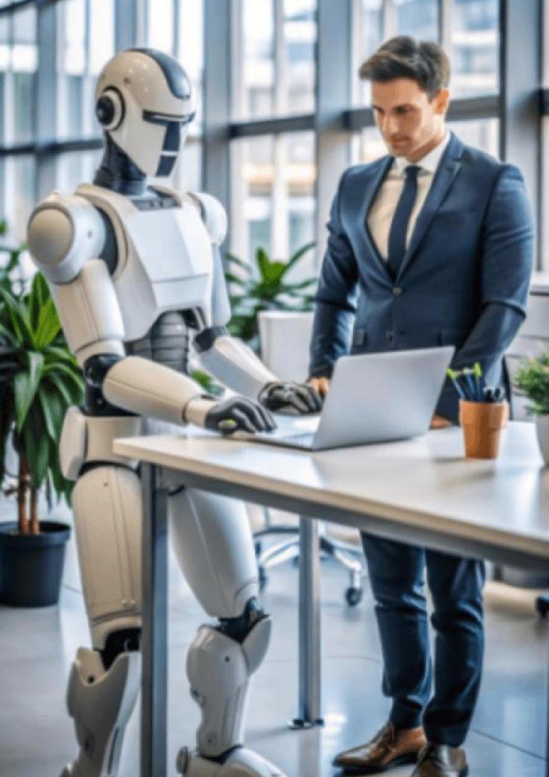 Humanoid robot in a public setting