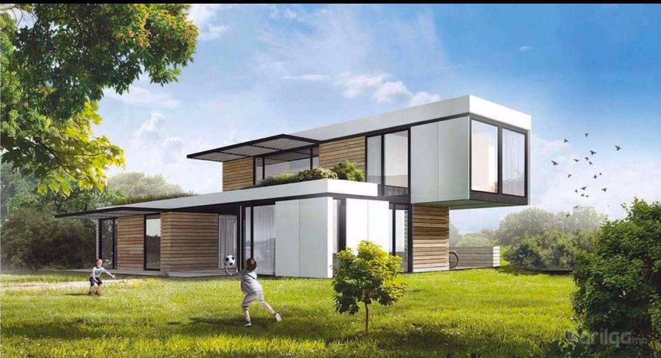 Modular home exterior view