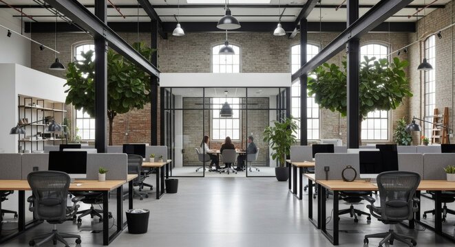 Open plan workspace